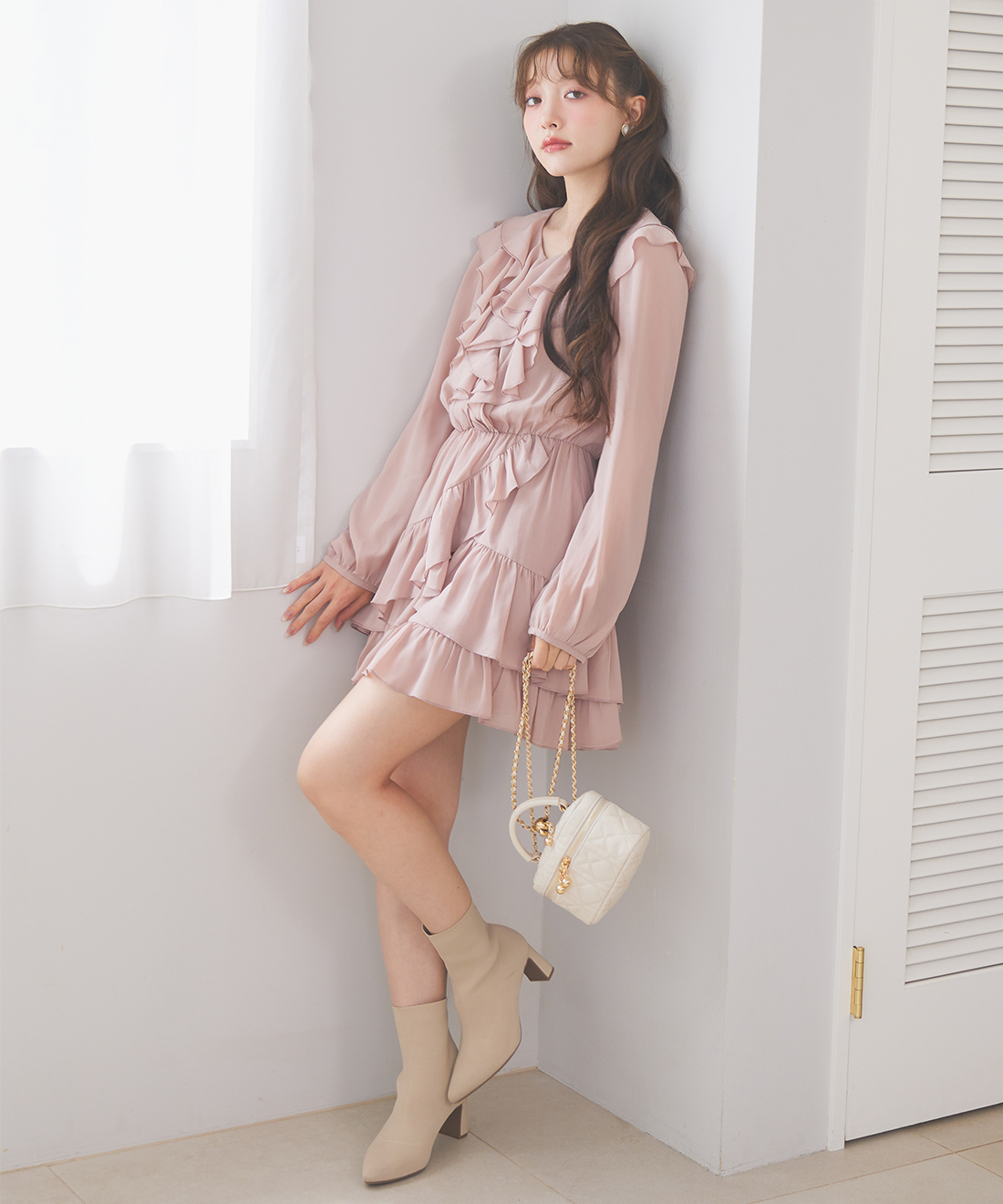 heve PEONY ペプラムブラウス モノトーンパターンペプラムブラウス | 小柄・低身長女性向け