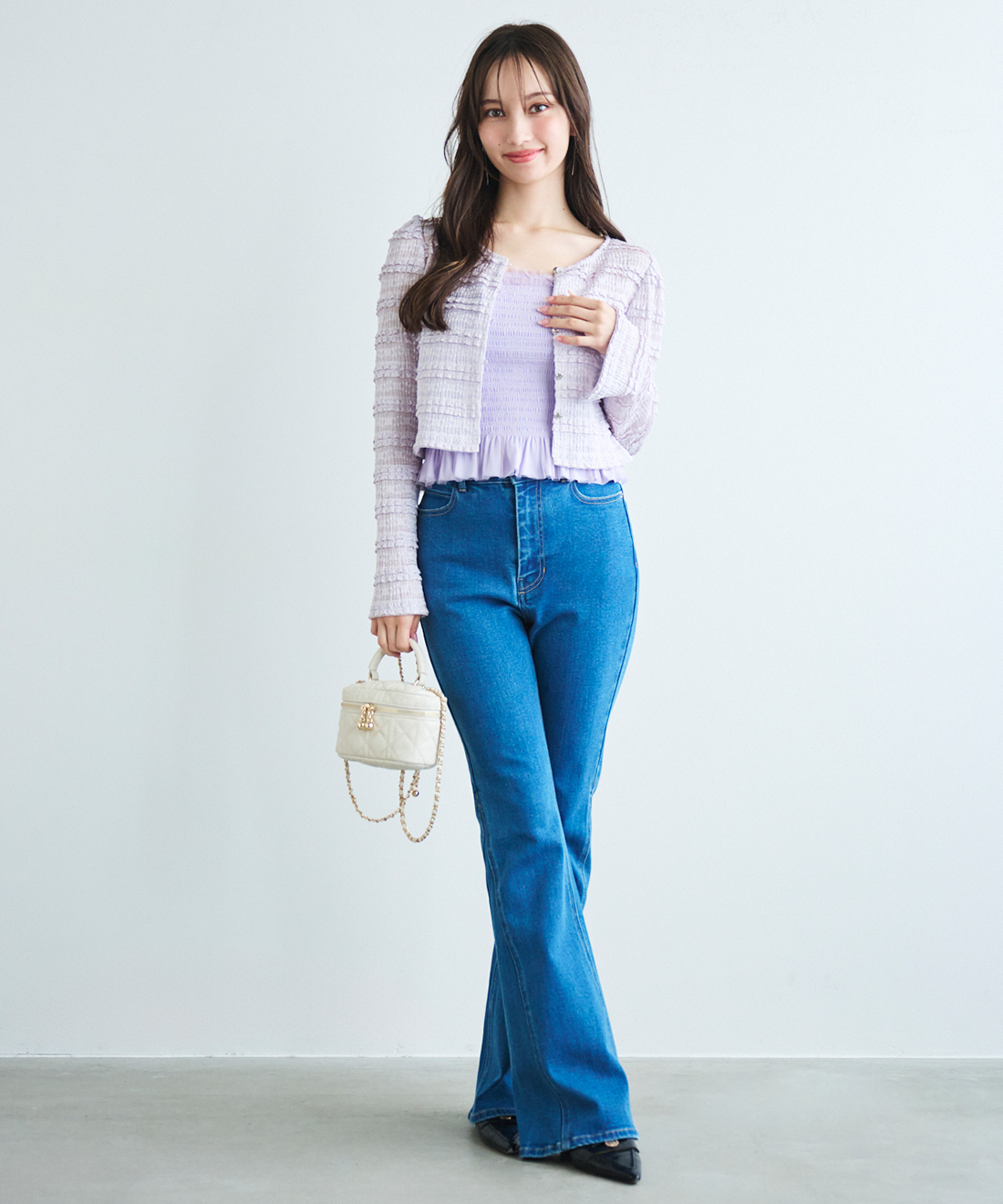 ONLINE限定 低身長サイズあり】サイドデザインデニムフレア