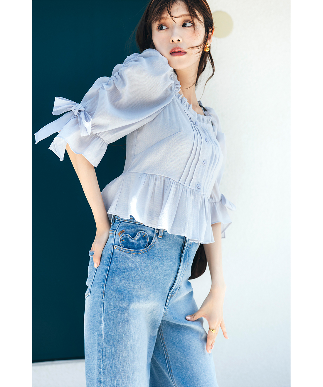 ハートポケットデニムワイドパンツ｜PETAL ONLINE（ペタルオンライン）