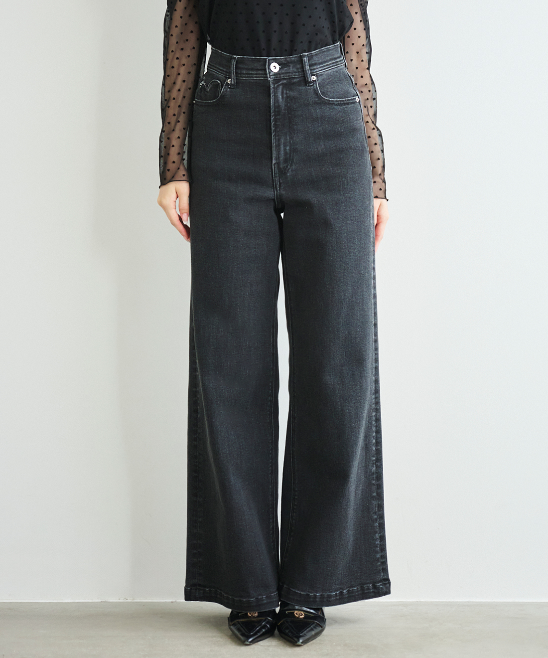 ハートポケットデニムワイドパンツ｜PETAL ONLINE（ペタルオンライン）