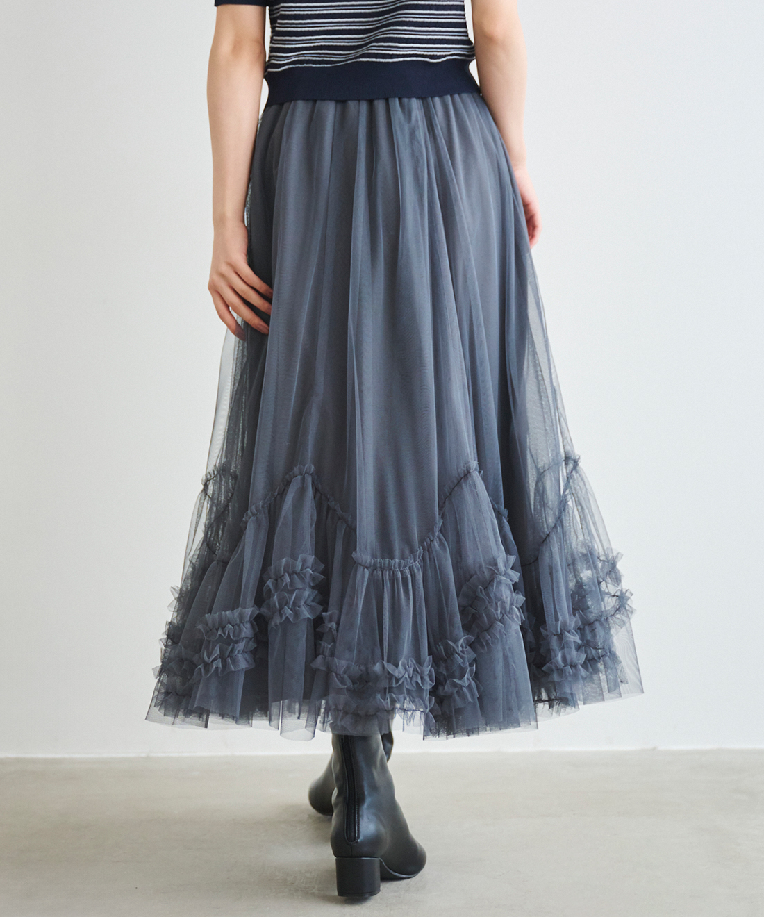 新色追加】ヘムフリルチュールフレアスカート｜PETAL ONLINE（ペタル