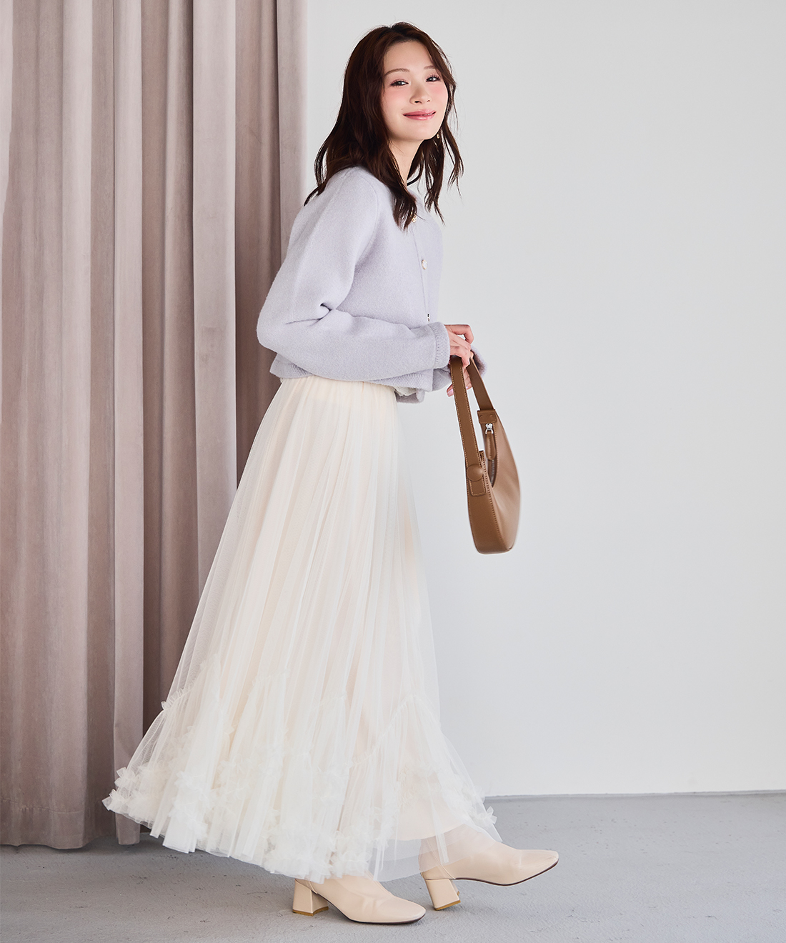 新色追加】ヘムフリルチュールフレアスカート｜PETAL ONLINE（ペタル
