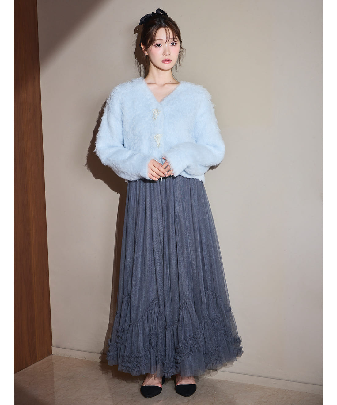 新色追加】ヘムフリルチュールフレアスカート｜PETAL ONLINE（ペタル