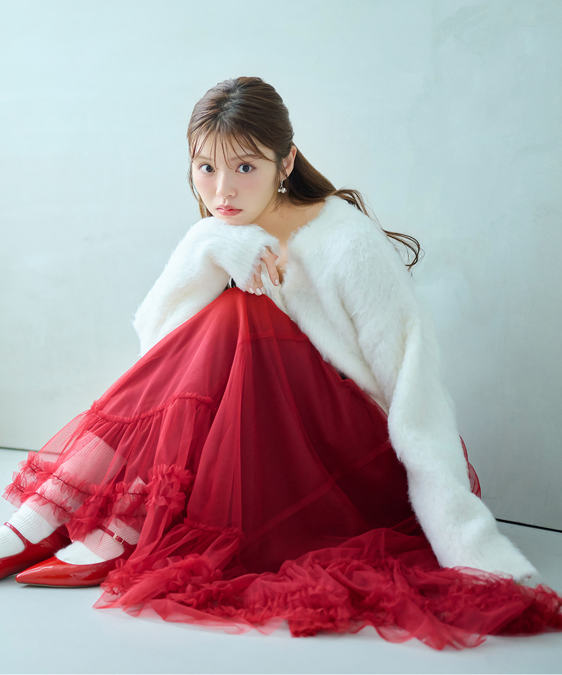 新色追加】ヘムフリルチュールフレアスカート｜PETAL ONLINE（ペタル