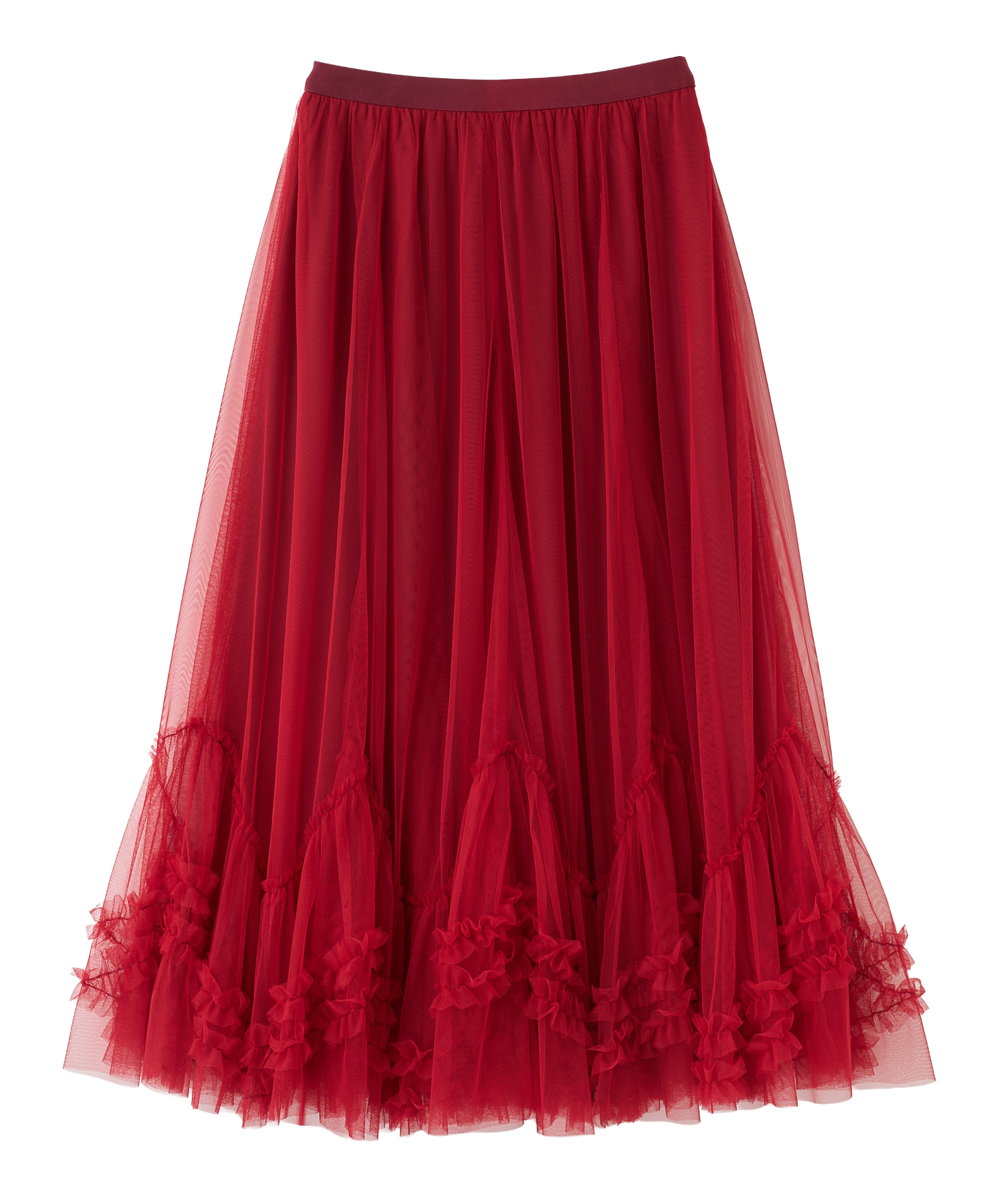 新色追加】ヘムフリルチュールフレアスカート｜PETAL ONLINE（ペタル