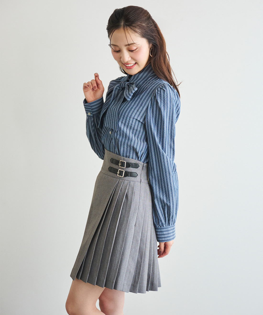 【希少】PRADA プリーツ ラップ ミニスカート 大注目】PRADA◇コットン プリーツミニスカート ベルト付 人気 (PRADA