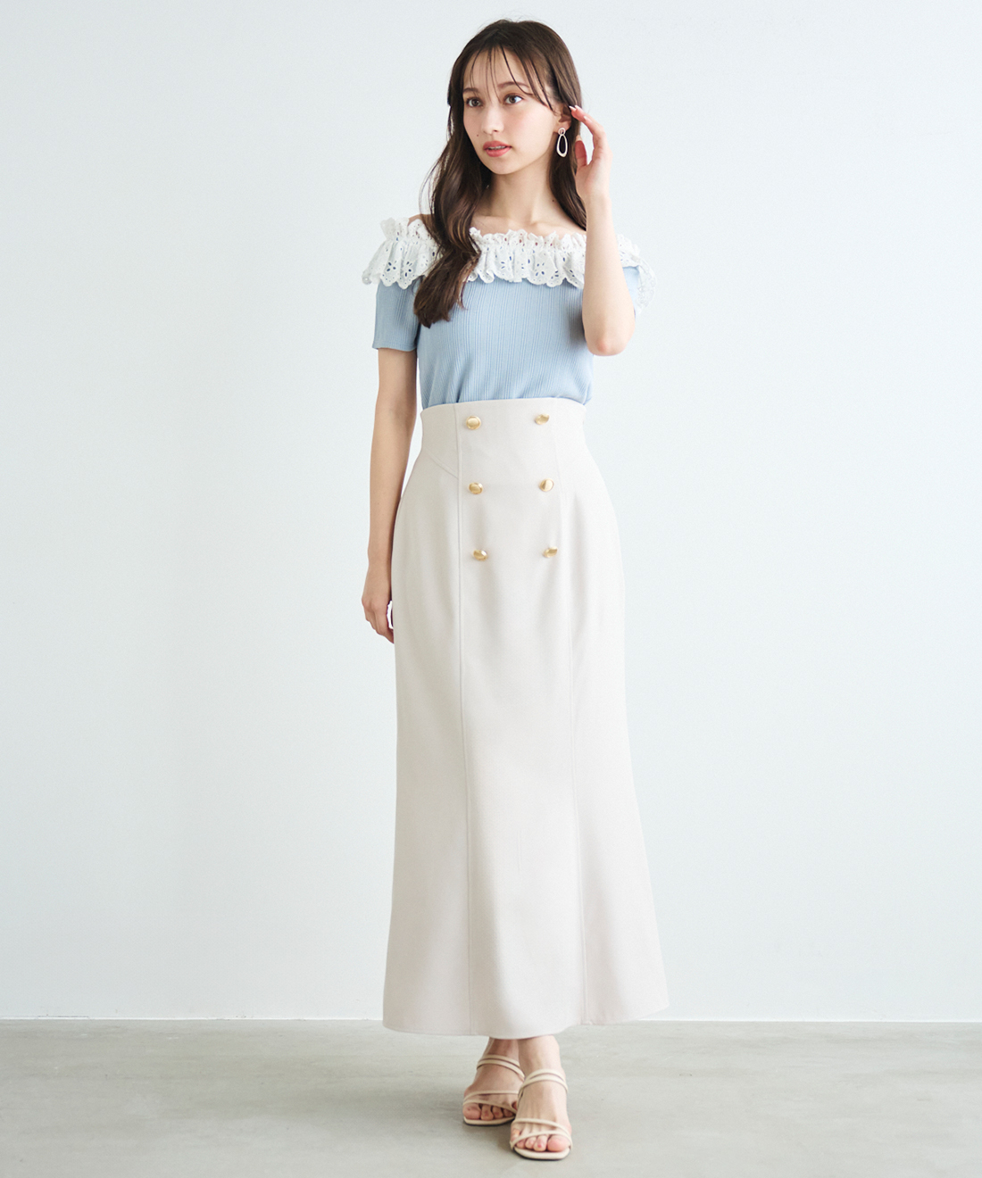 メタルボタンナロースカート｜PETAL ONLINE（ペタルオンライン）