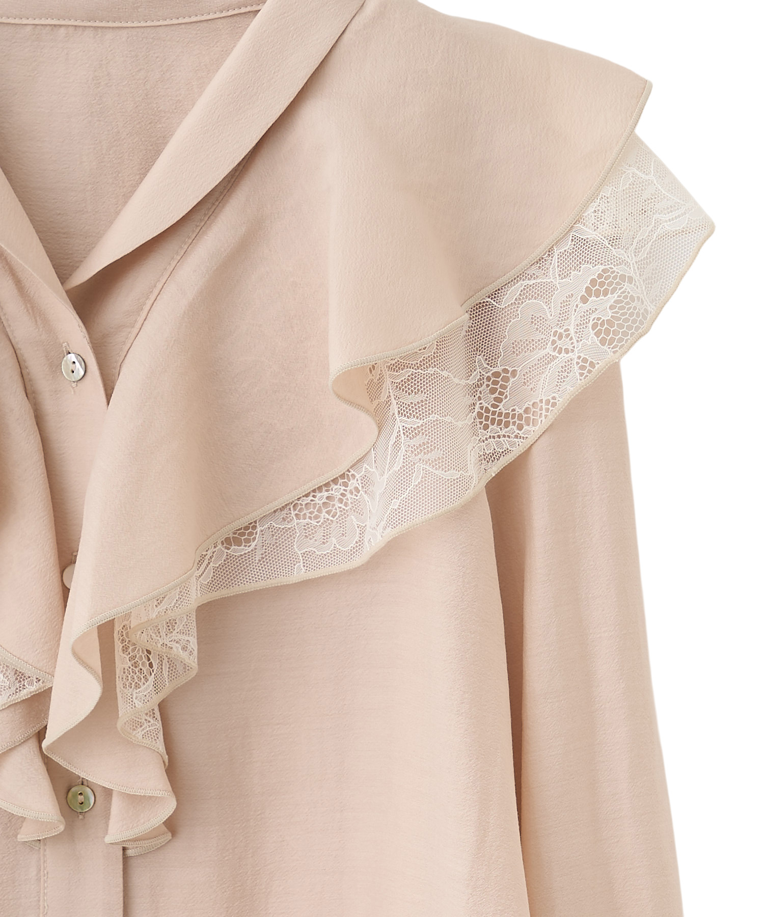 美品✨スカルスタジオ SKALL オーガニックコットン フリルギャザーブラウス SKALL STUDIO / スカルスタジオ | オーガニックコットン フリル