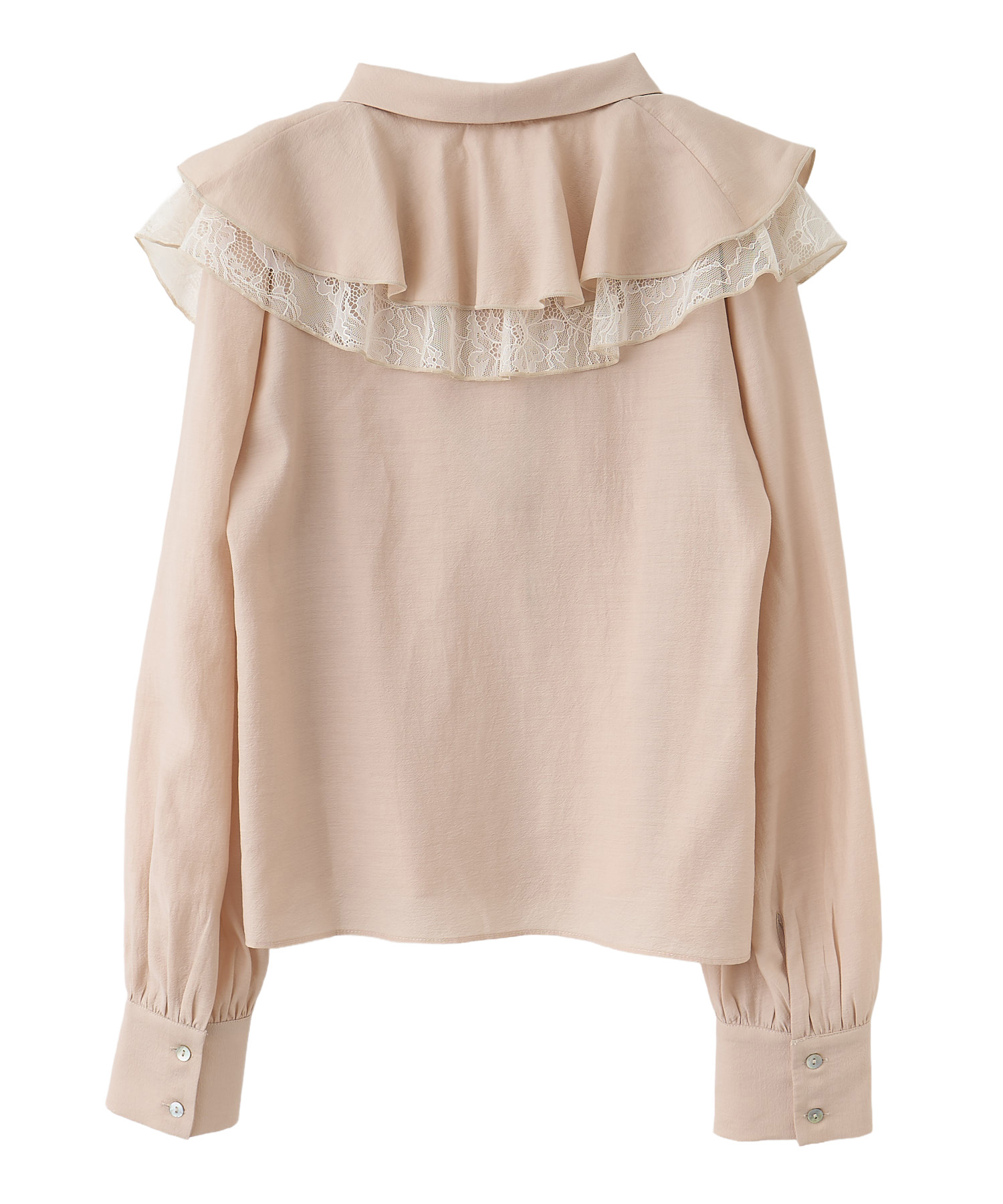 【新品】ドゥボンクール フリル ブラウス ピンクベージュ Fサイズ 新品】ドゥボンクール フリル ブラウス ピンクベージュ Fサイズ 新品