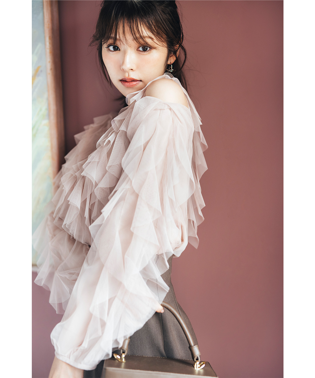 ゆいママさま専用※【yori】フリルカラーティアードブラウス ラウンド