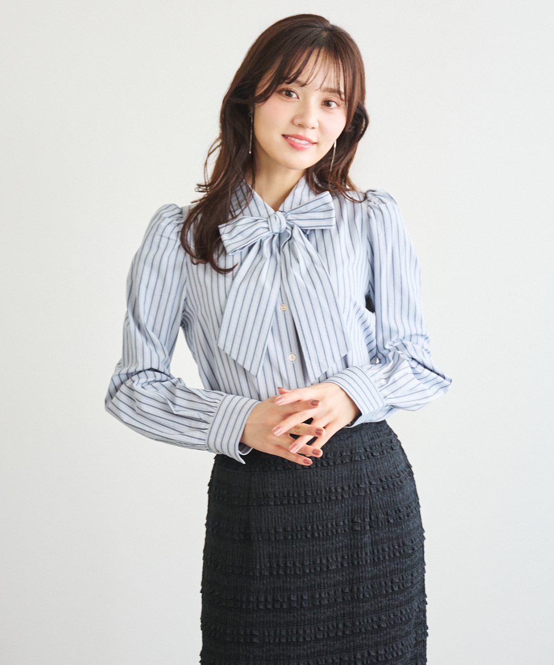 ボウタイリボンストライプブラウス｜PETAL ONLINE（ペタルオンライン）