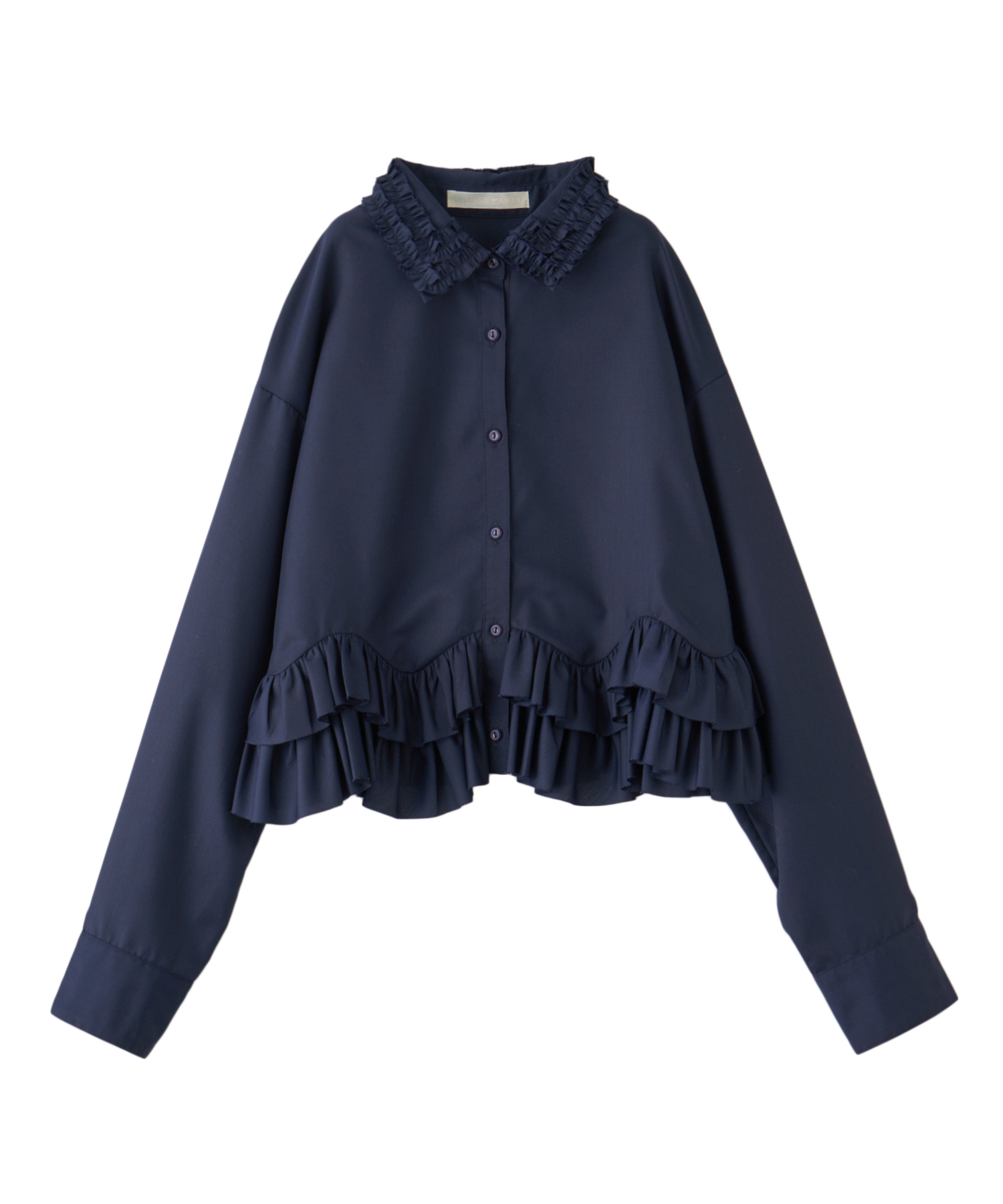 bibiy. フリル ペプラム　半袖シャツ ネイビー　pop up限定 bibiy. フリル ペプラム 半袖シャツ ネイビー pop up限定 bibiy