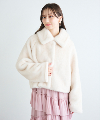 フェイクファーショートコート