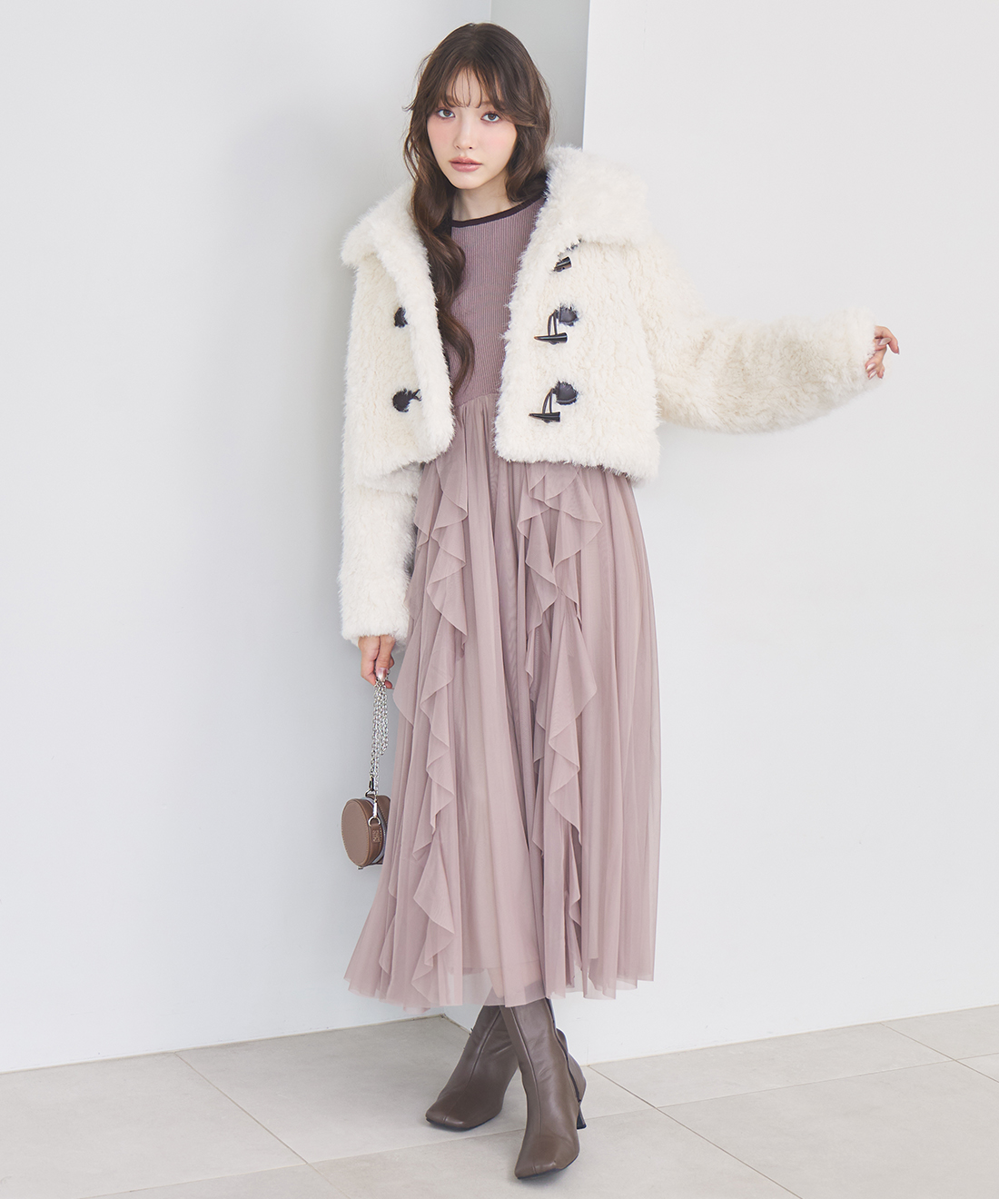 【美品】Plage アイボリー モッズコート ダブルブレスト バルーンスリーブ Patou | ウール マキシポケットコート