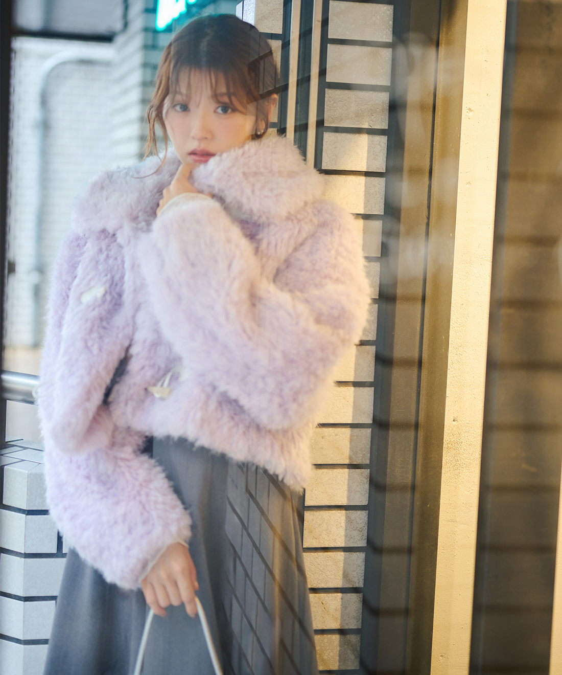 【新品】ダッフルコート　フェイクファー　人工毛皮　フード付き　ショート丈コート ダッフルコート アウター メンズ 秋 冬 カジュアル おしゃれ