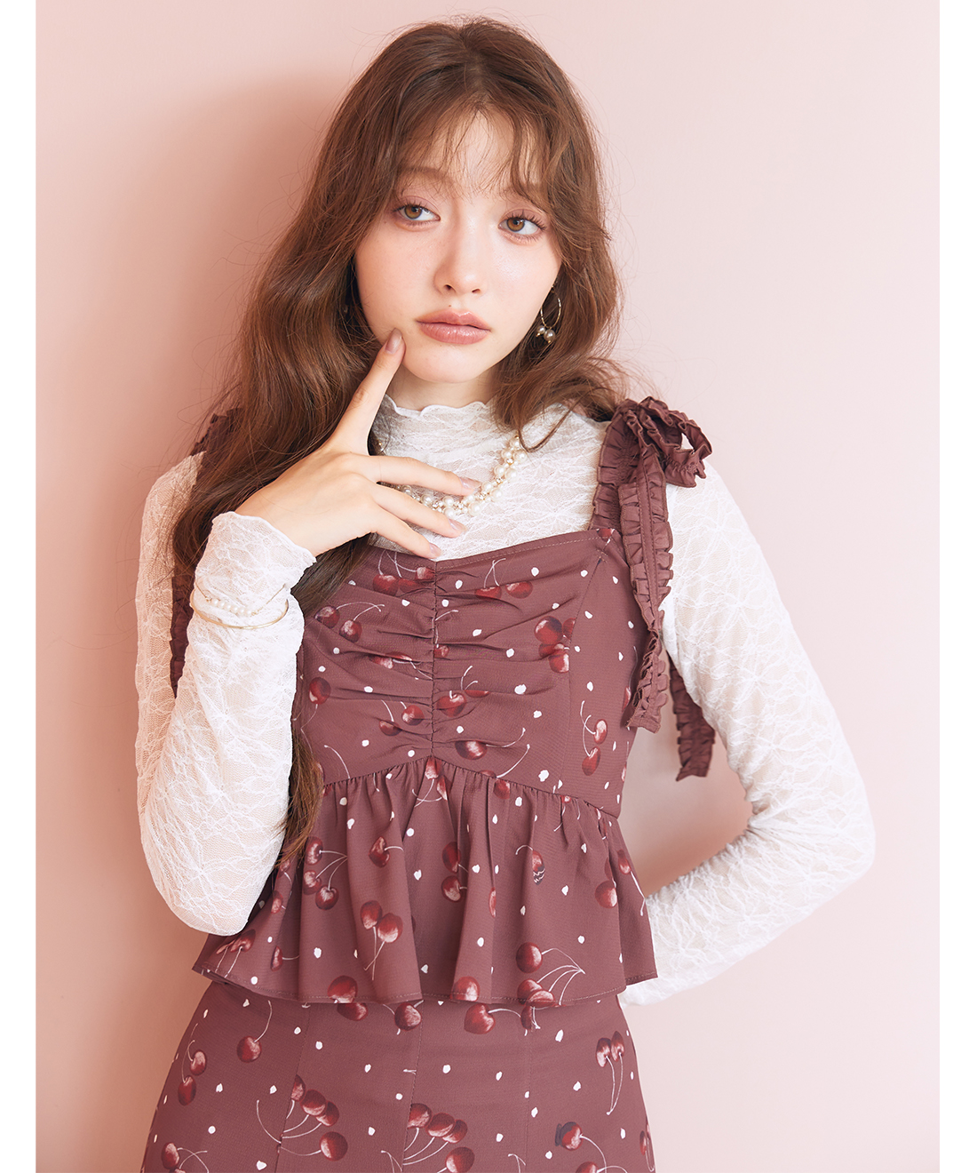 トップス ____________oreopink セール】FRONT ZIP LINKING TOPS フロント ジップ リンキング