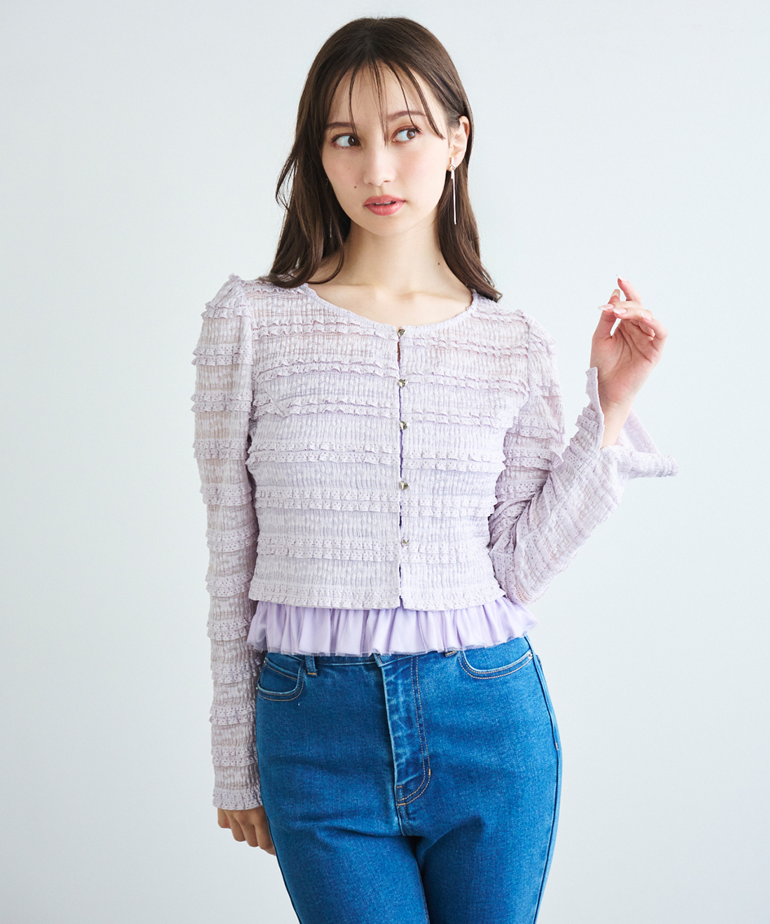 フリルカットカーディガン＆キャミソールセット｜PETAL ONLINE（ペタル