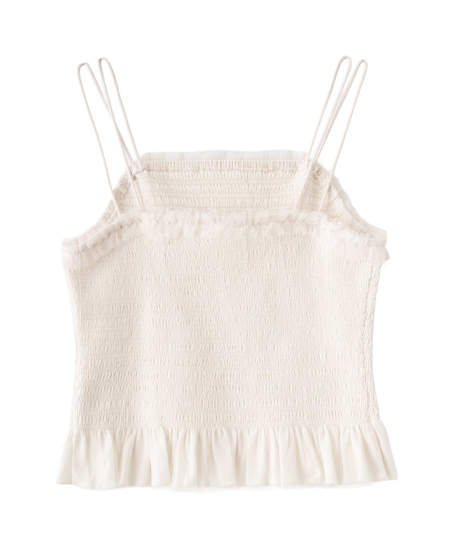 MAISON SPECIAL ホワイト フリル キャミソール MAISON SPECIAL（メゾンスペシャル）の「Print Camisole Lace