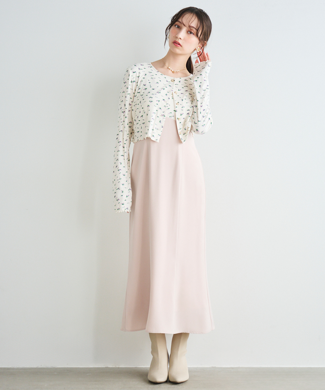 【新品】リリアンカラットワンピース 長袖カーディガン付き 土日も即日発送/LILLIAN CARAT リリアンカラット シアー