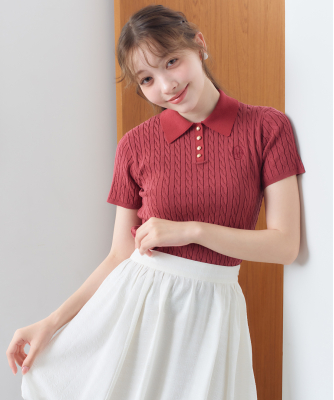 LILLIAN CARAT フロントリボンニット ピンク LILLIAN CARAT Ribbon Collection｜PETAL ONLINE（ペタル