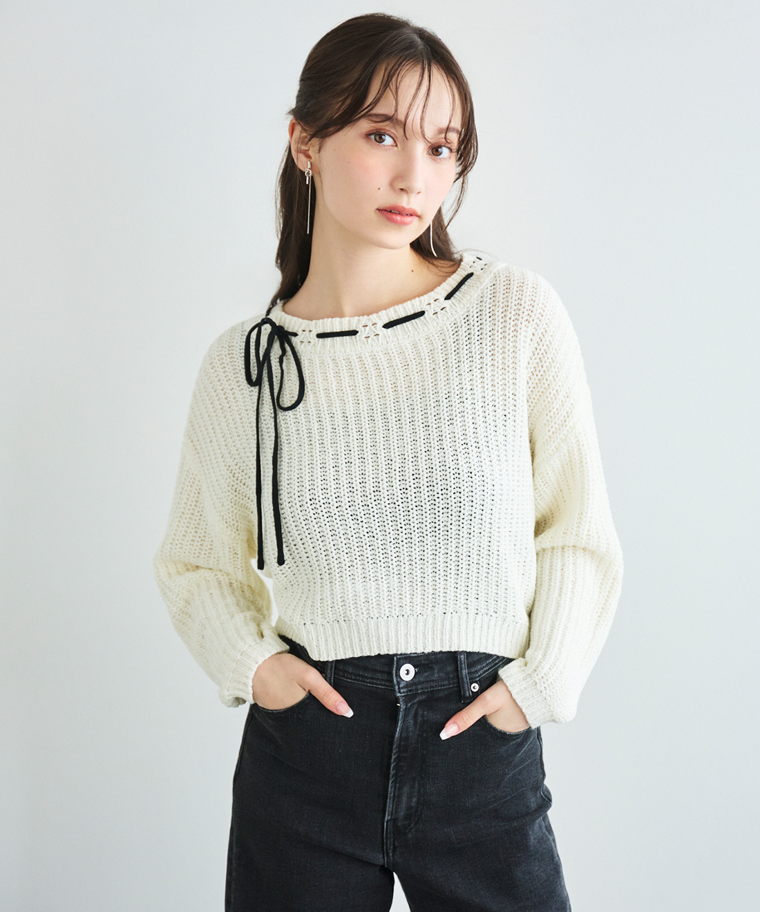 A-YAN バイカラーテープヤーンニット｜PETAL ONLINE（ペタルオンライン）