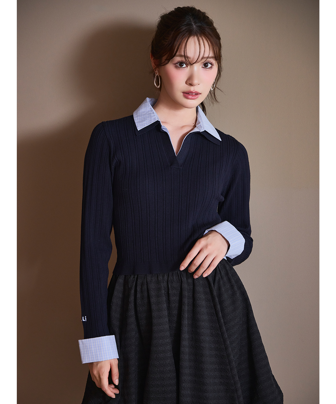 【中古】 Naturals Catherine スキッパーカラーリブニットカーディガン | ファッション通販