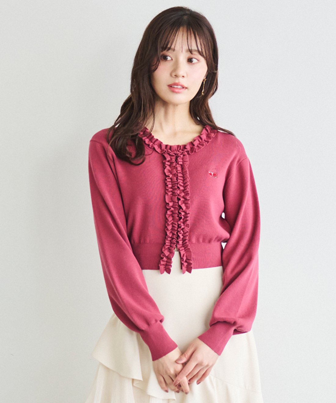 チェリーフリルニットカーディガン｜PETAL ONLINE（ペタルオンライン）