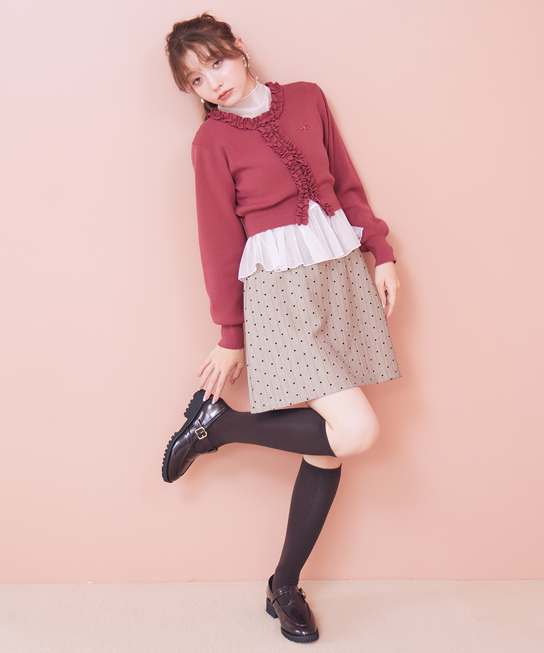 チェリーフリルニットカーディガン｜PETAL ONLINE（ペタルオンライン）