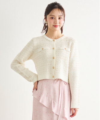 ツイードニットカーディガン