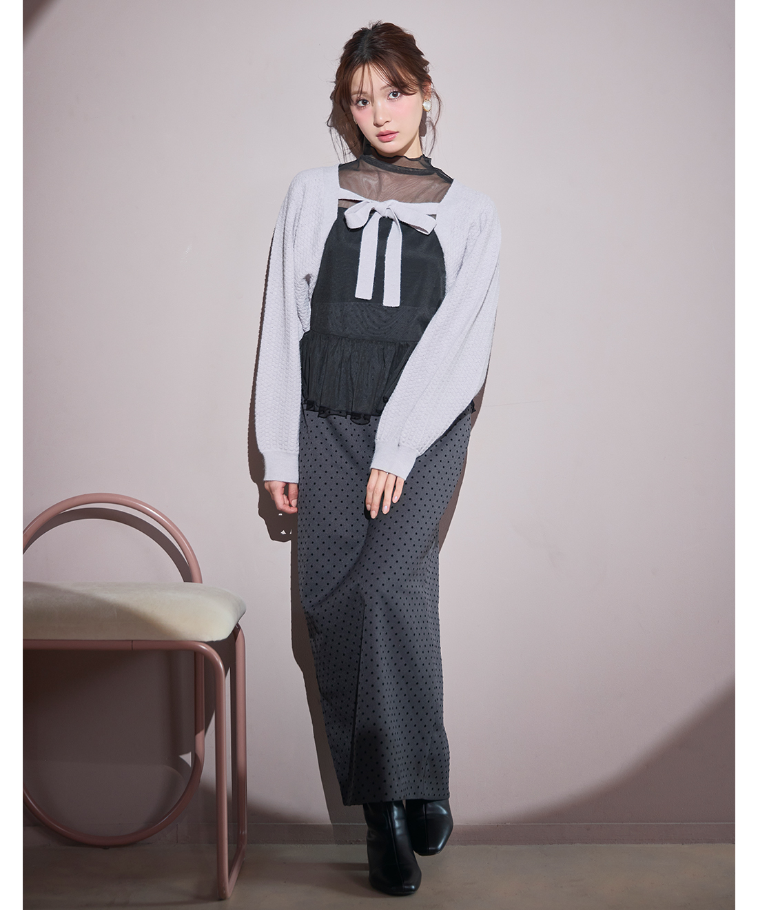 ★リボン ニットボレロ★ フロントリボンニットボレロ｜PETAL ONLINE（ペタルオンライン）