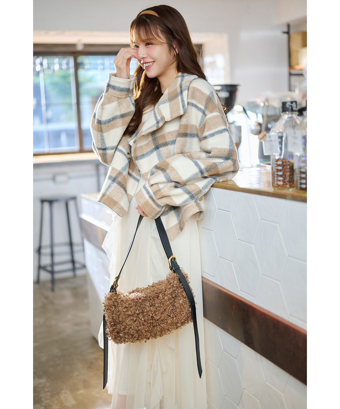 チュールティアードフリルニットドッキングワンピース｜PETAL ONLINE