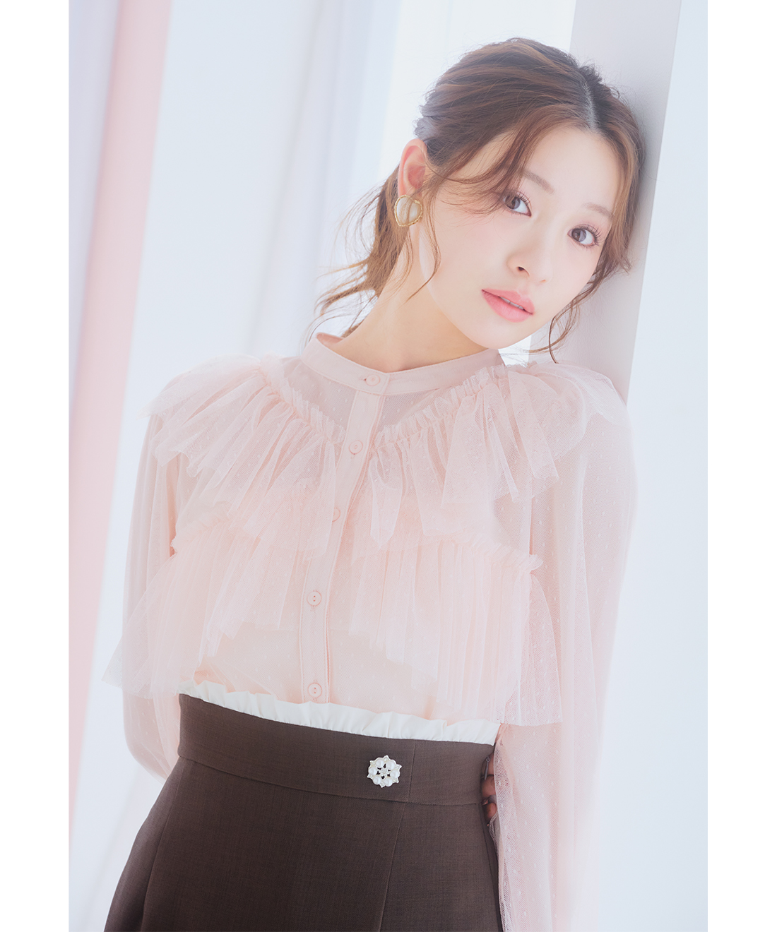 セブンテン ドットチュールブラウス861番 セブンテン ドットチュールブラウス861番 ドットチュール×オリジナル