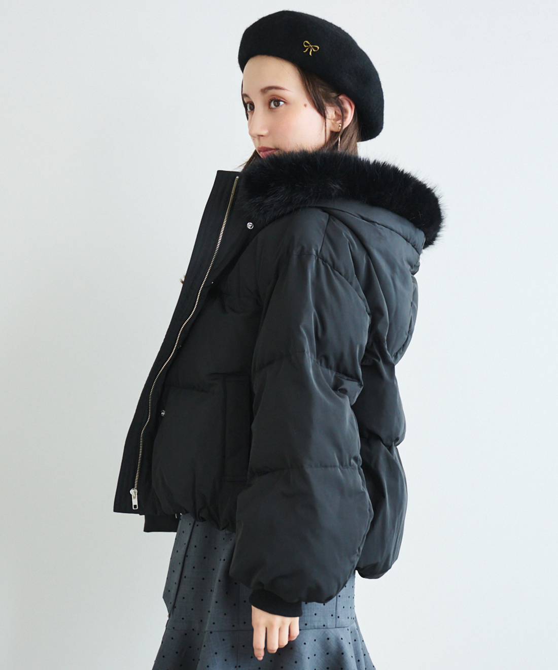 ONLINE限定カラーあり】フェイクファーパフィーショートコート