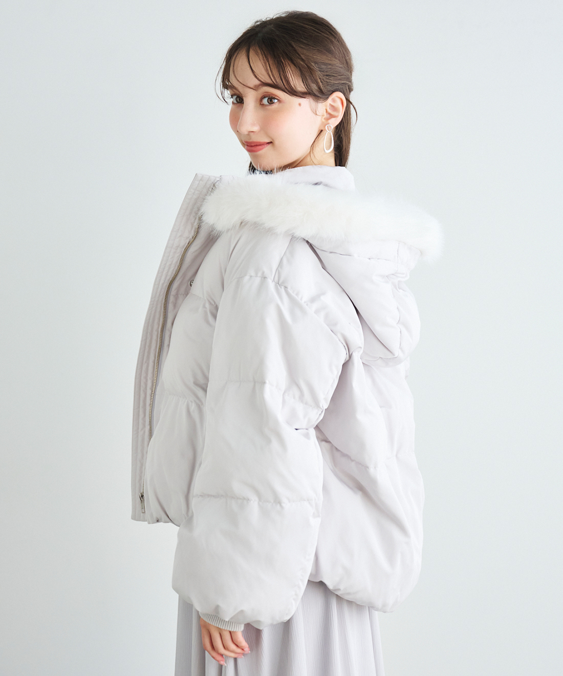 ONLINE限定カラーあり】フェイクファーパフィーショートコート｜PETAL