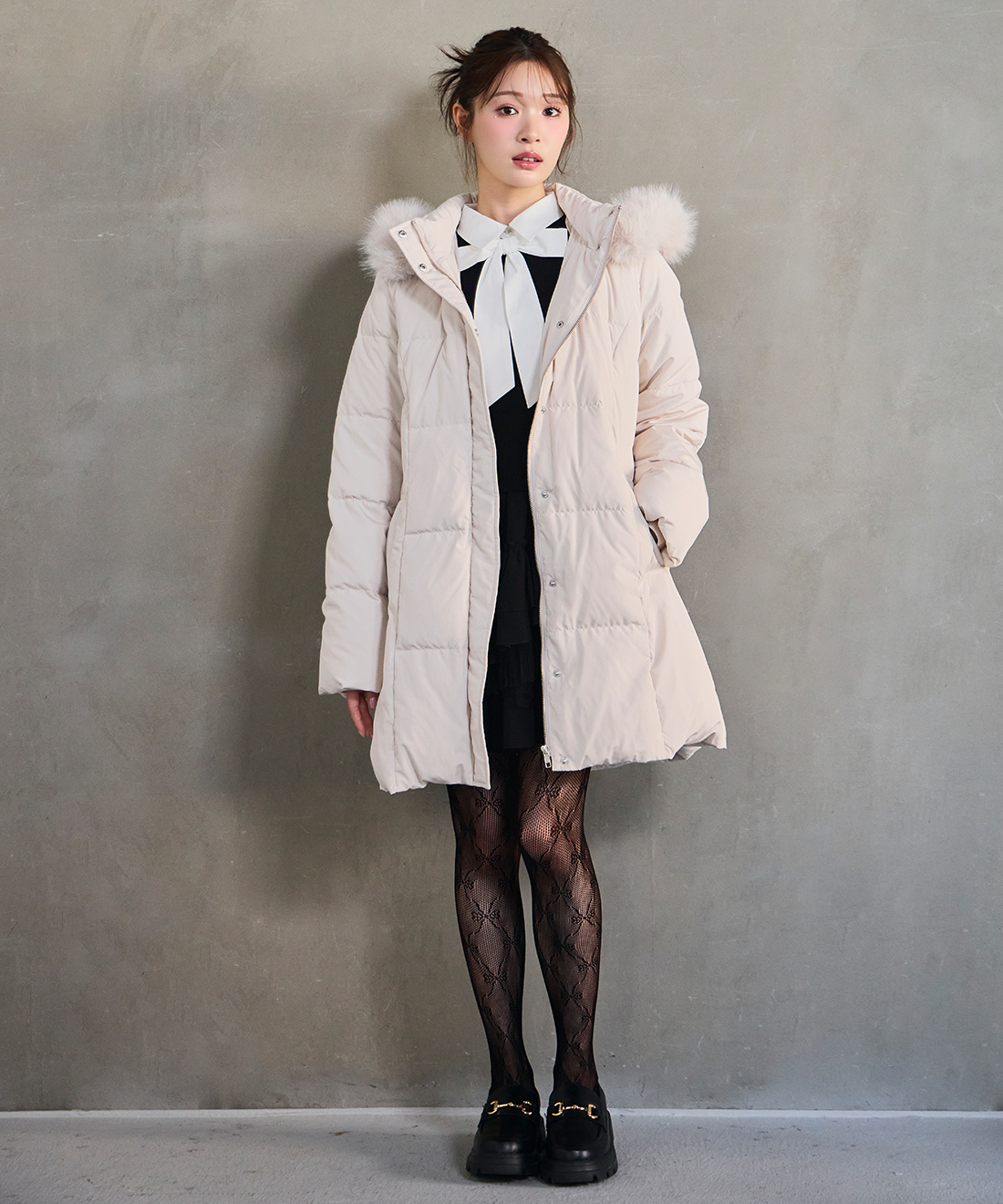 Pearl Petals コート フェイクファーミドルダウン｜PETAL ONLINE（ペタルオンライン）