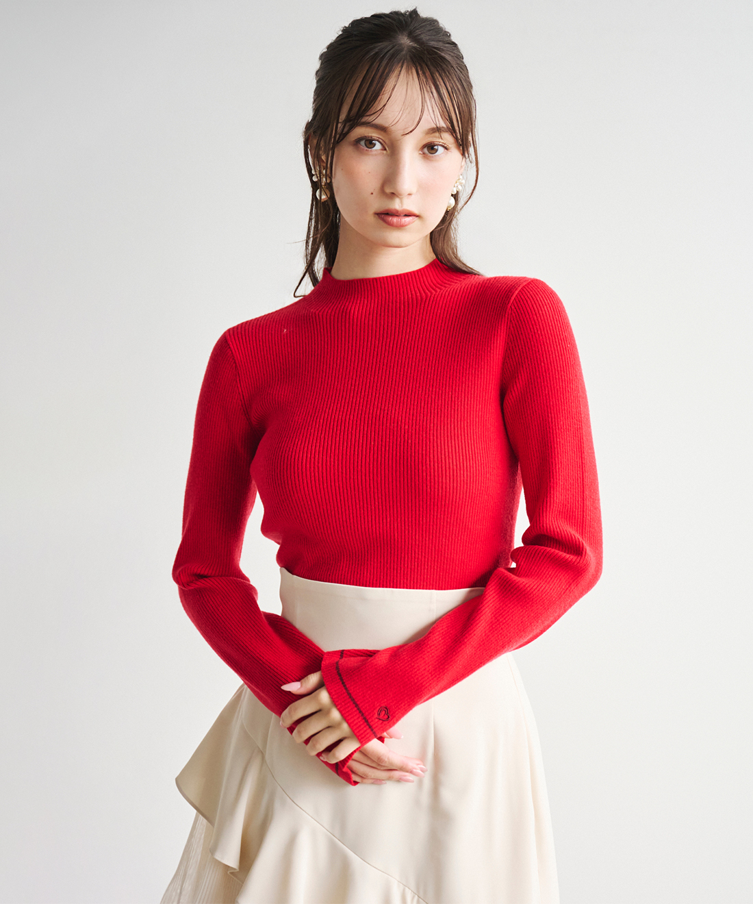 ハート刺繍ハイネックニット｜PETAL ONLINE（ペタルオンライン）