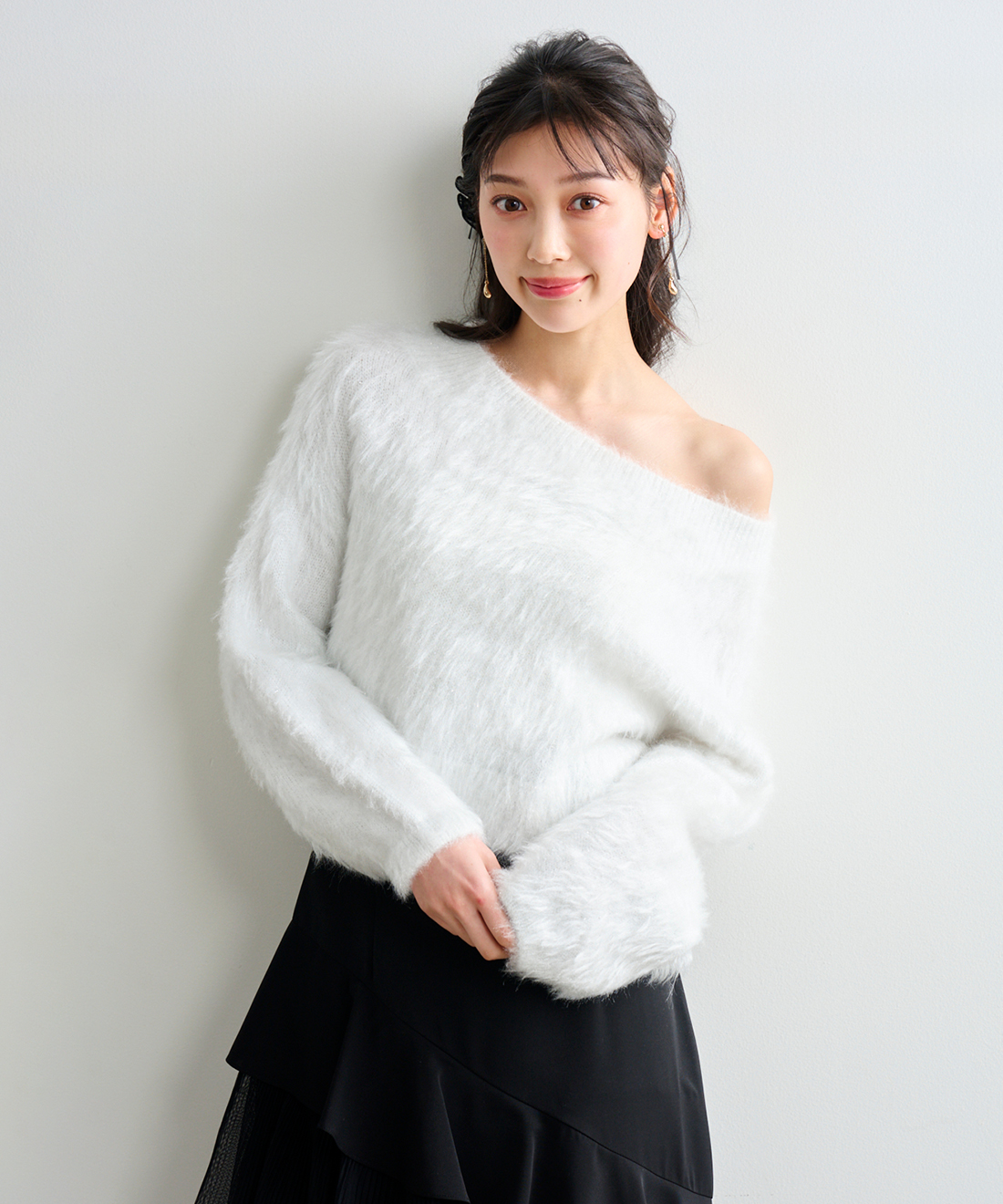 シャギーニット ラメ sullen ファー UNE MANSION（ユヌマンション） ニット セーター フェイクファーラメ