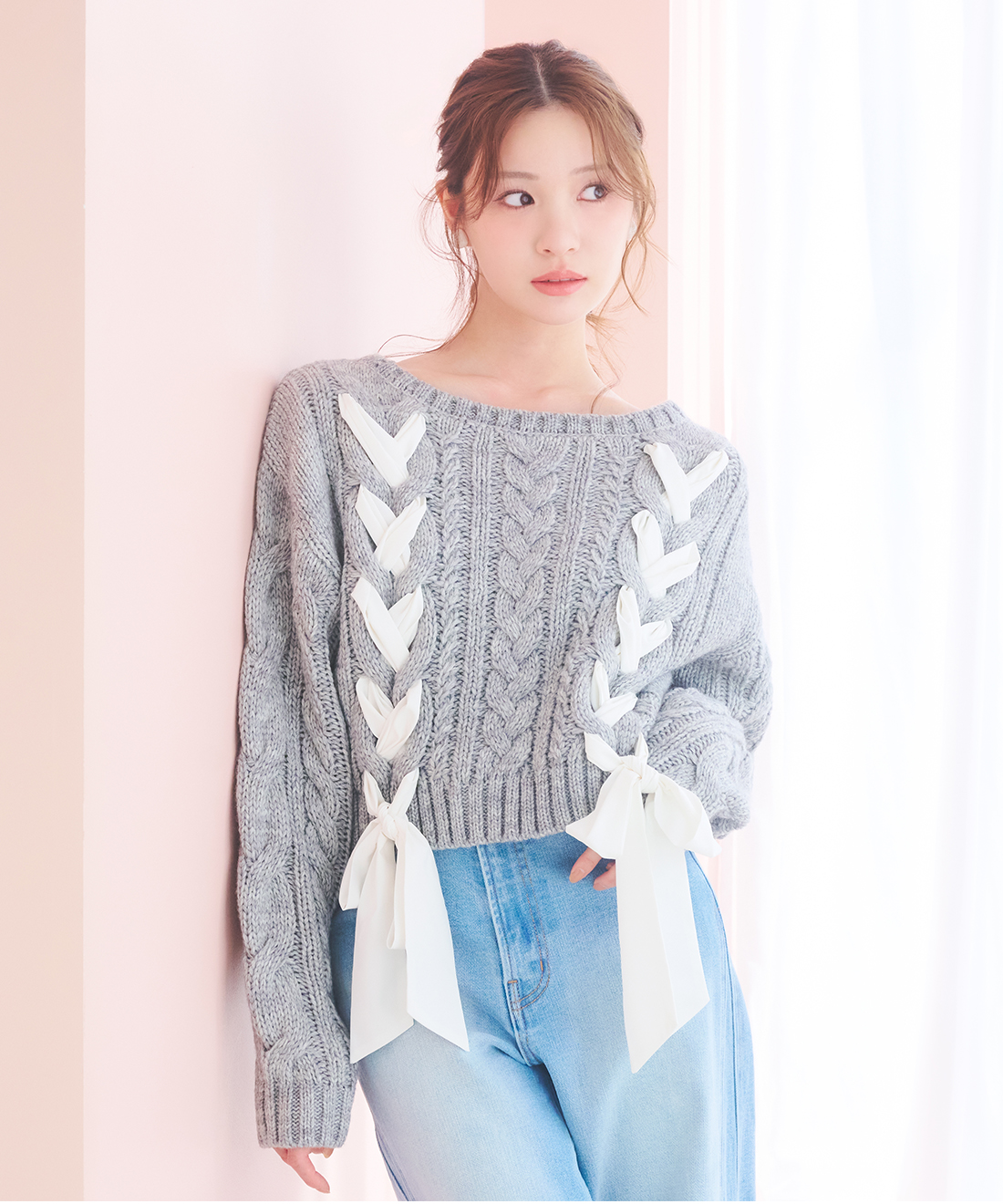 レースアップデザインケーブルニット｜PETAL ONLINE（ペタルオンライン）