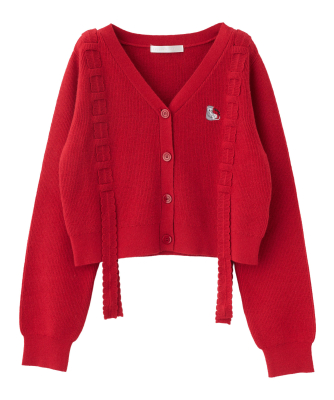 ronron刺繍ニットカーディガン