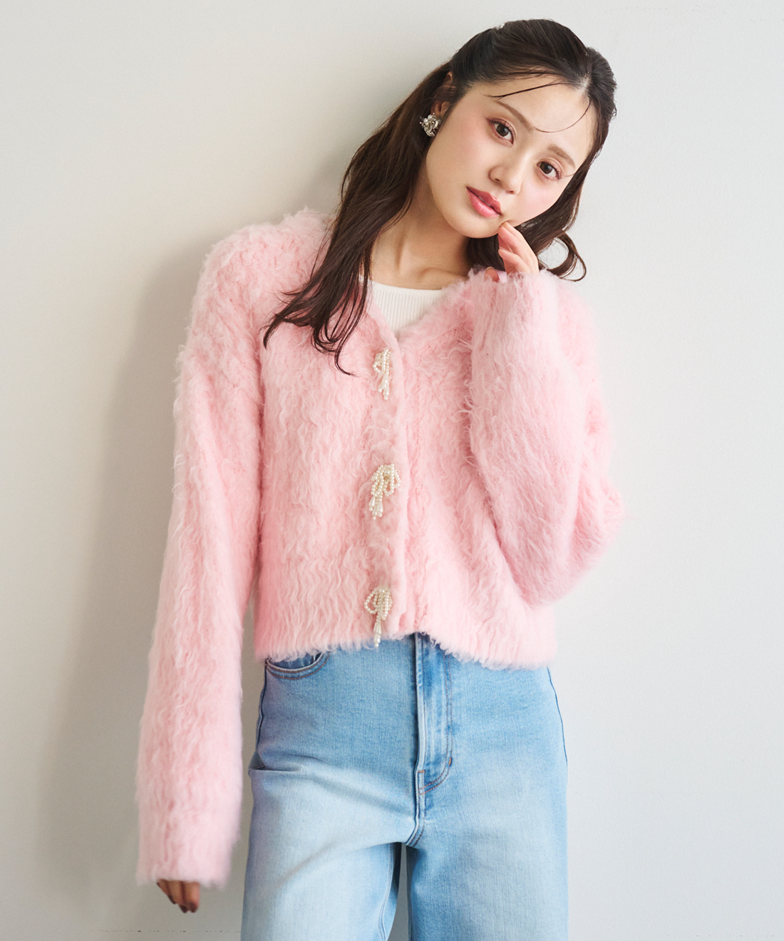 Katie ピンク プードルカーディガン Katie ピンク プードルカーディガン