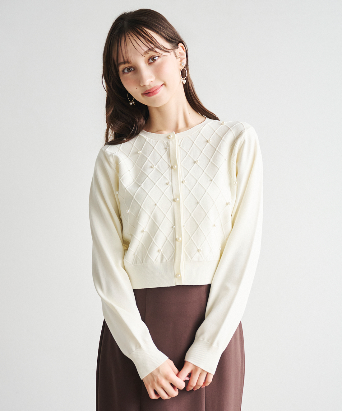 パールデザインニットカーディガン｜PETAL ONLINE（ペタルオンライン）