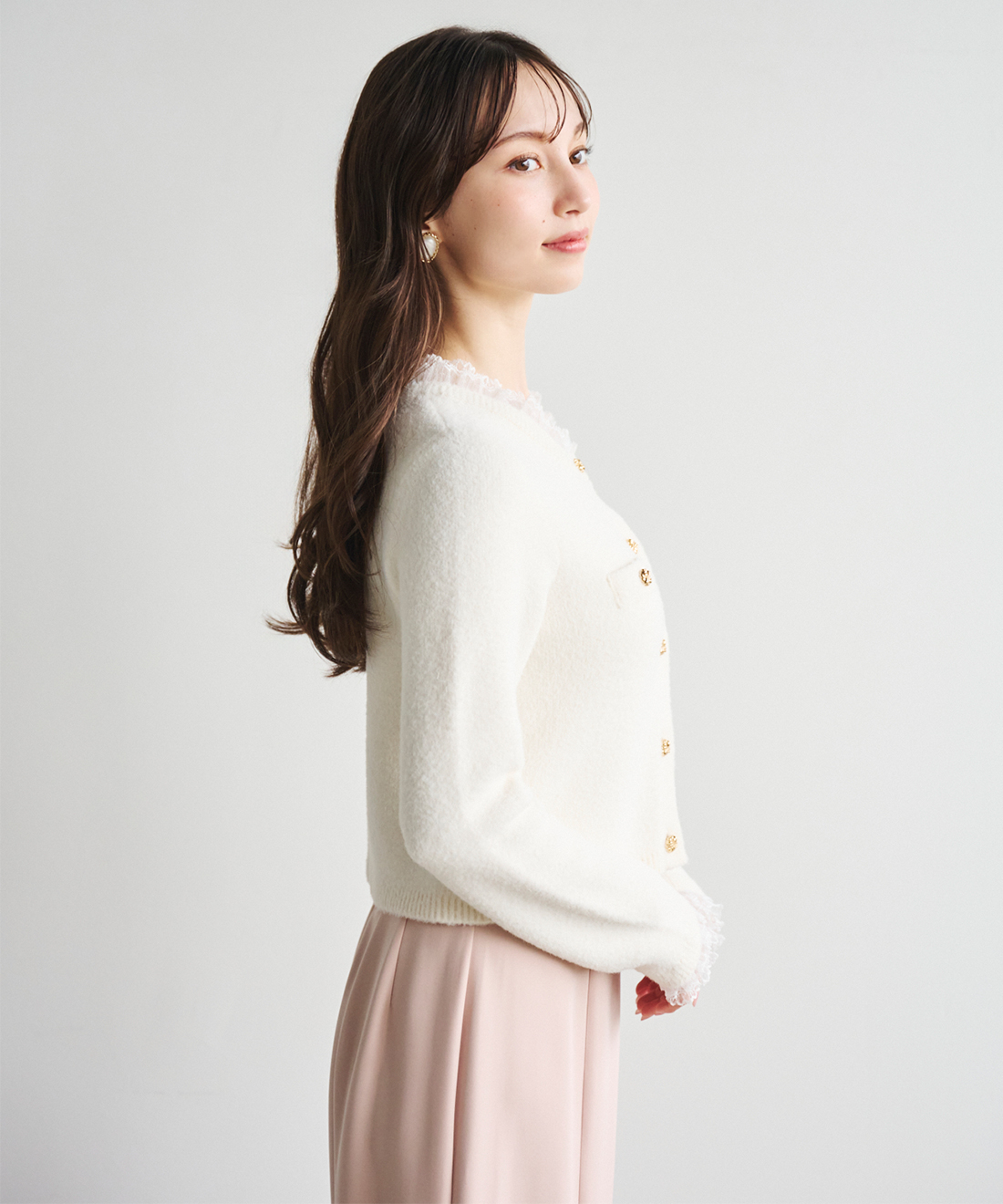 レースデザインニットカーディガン｜PETAL ONLINE（ペタルオンライン）