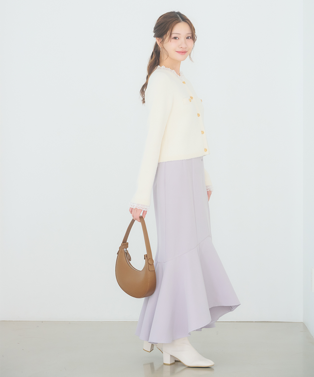 レースデザインニットカーディガン｜PETAL ONLINE（ペタルオンライン）