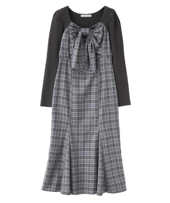 ＊極美品【マッキントッシュ】タンブラーチェックワンピース　ピンタック　44 MACKINTOSH LONDON（マッキントッシュ ロンドン）の「タンブラー