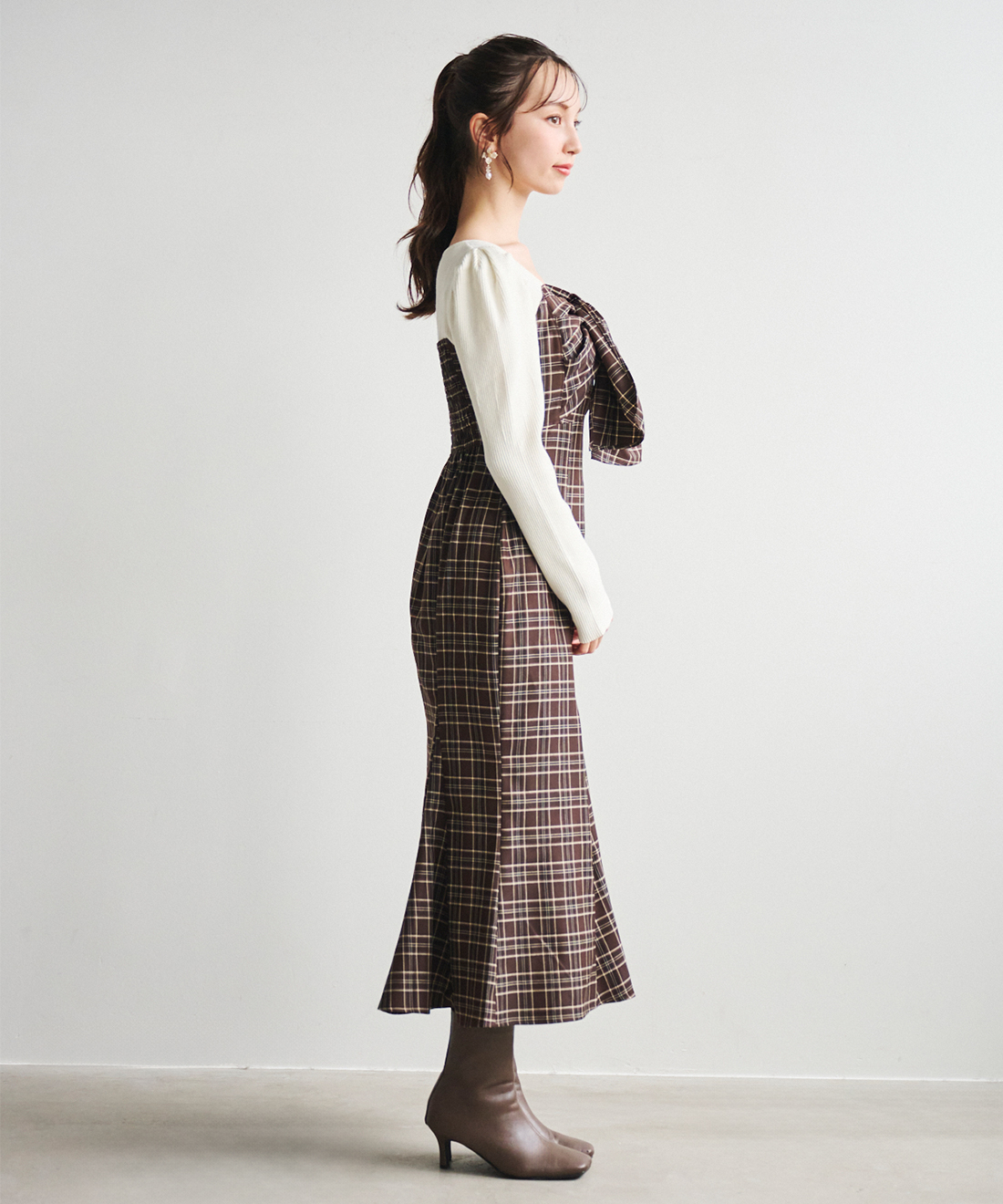 ニットドッキングチェック柄ワンピース|PETAL ONLINE(ペタルオンライン) ニットドッキングチェック柄ワンピース|PETAL ONLINE(ペタルオンライン)