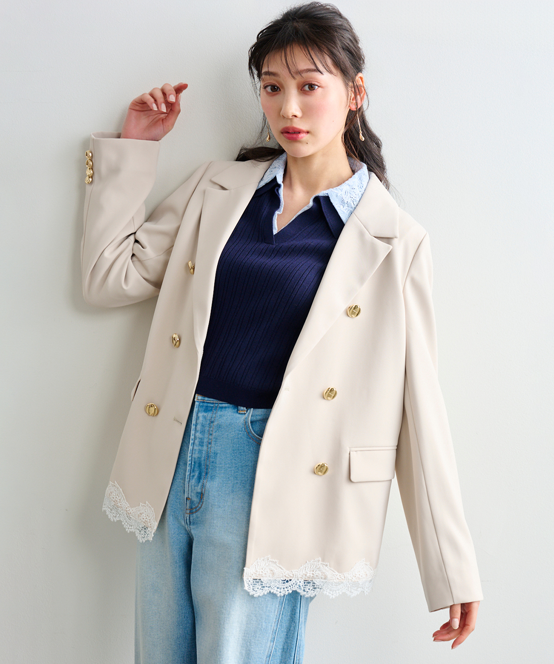 レースヘムダブルジャケット｜PETAL ONLINE（ペタルオンライン）