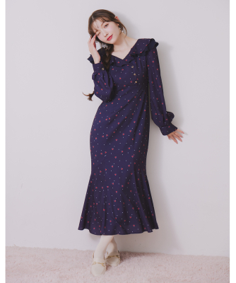 ハートプリントフリルカラーワンピース｜PETAL ONLINE（ペタルオンライン）