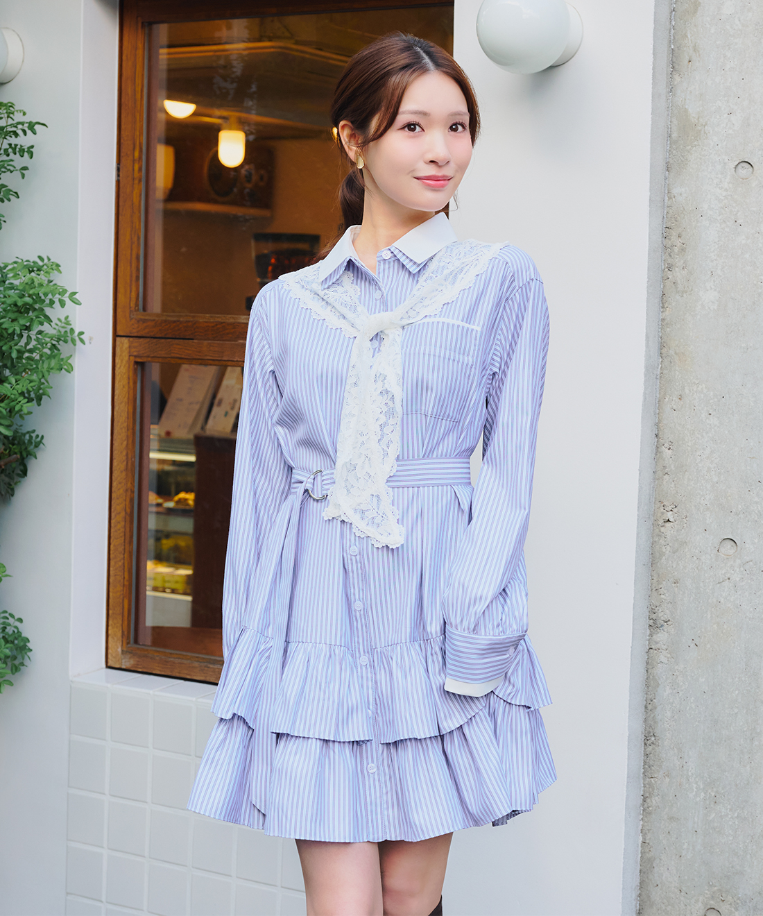 ストライプミニシャツワンピース｜PETAL ONLINE（ペタルオンライン）