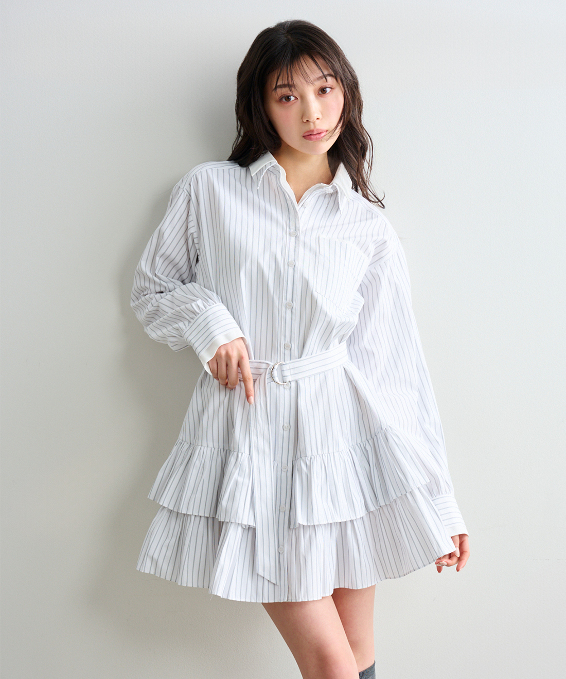 ストライプミニシャツワンピース｜PETAL ONLINE（ペタルオンライン）