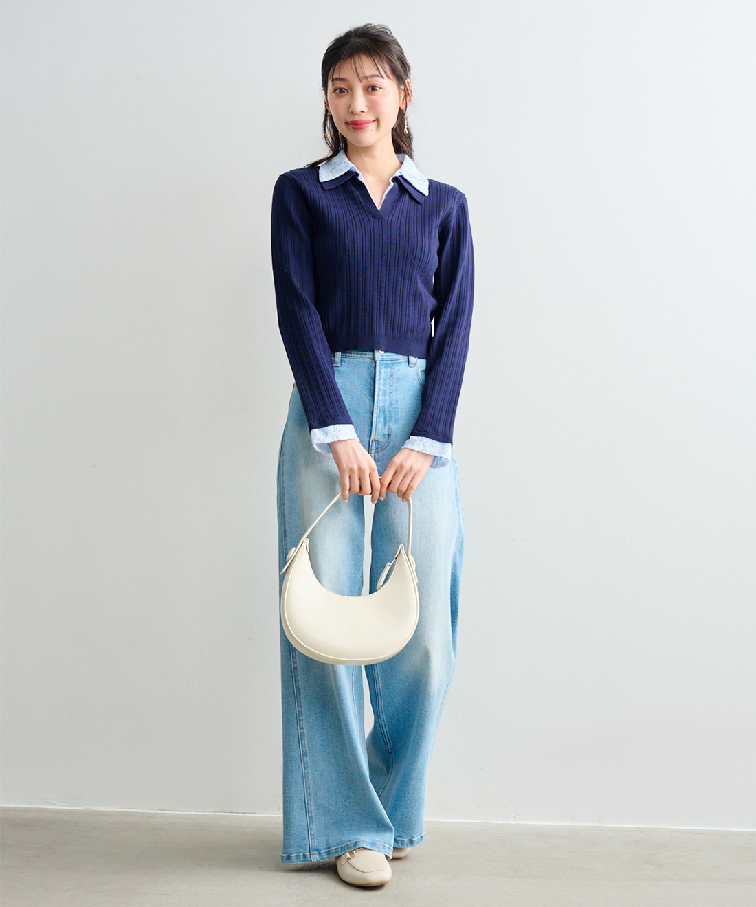 ONLINE限定 低身長サイズあり】サイドマチデニムワイドパンツ｜PETAL